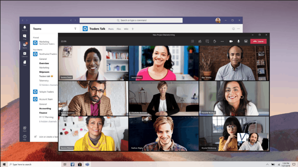 Meerdere personen in Microsoft Teams in beeld